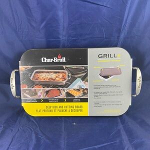 Char-Broil Grill Accessory Deep Dish and Cutting Board Stainless S Black/Silver